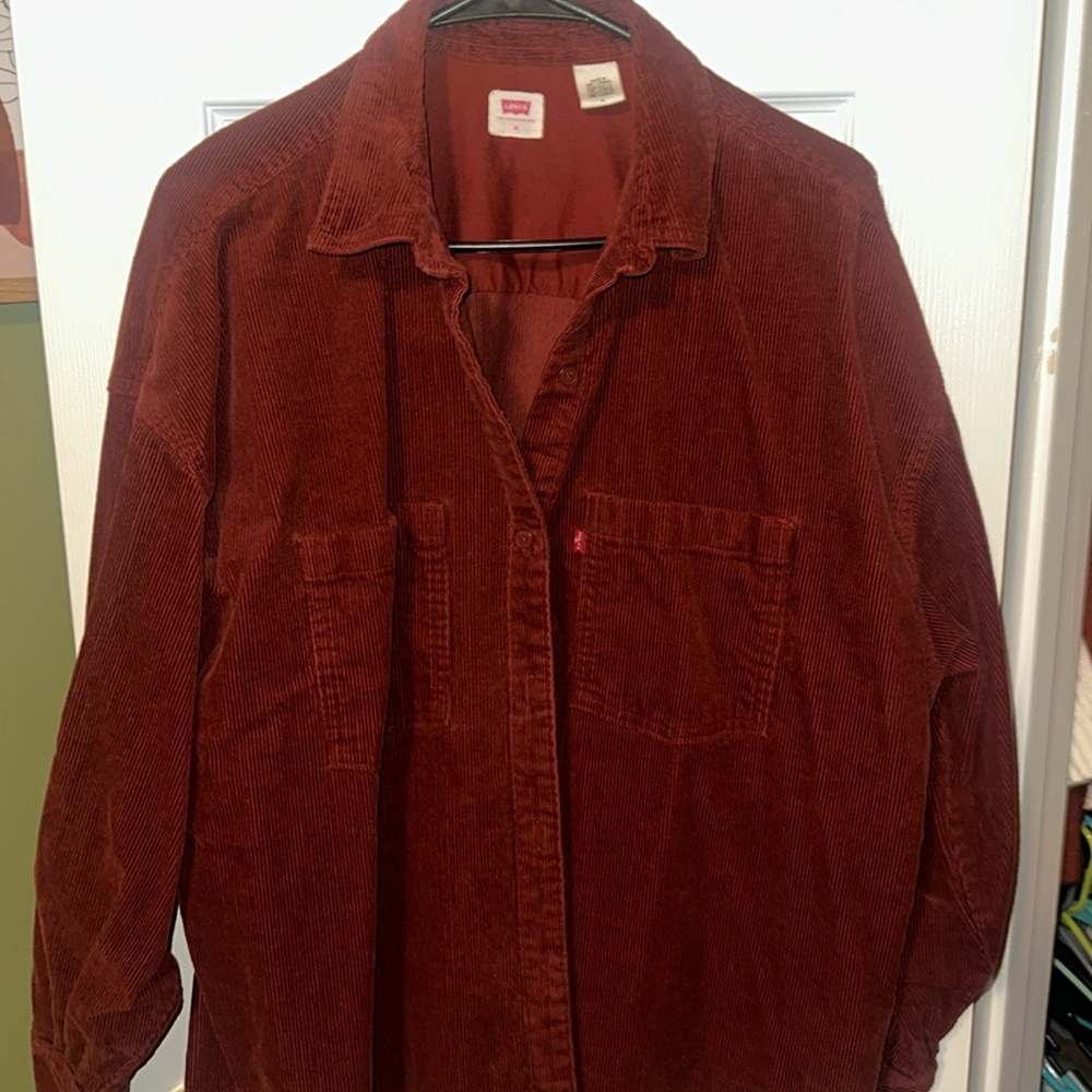 Levi's Men's Casual Button Down Shirt - Rust Red